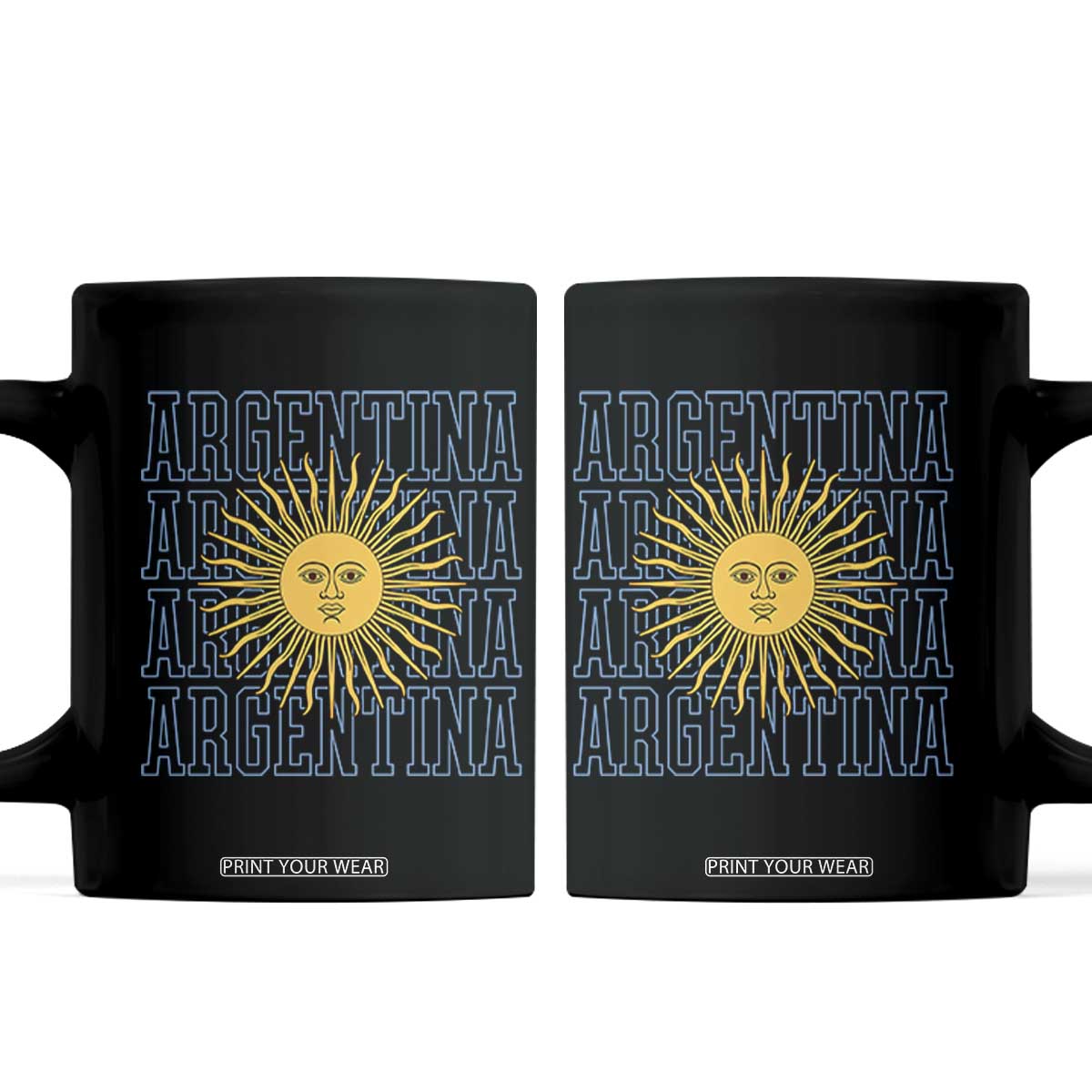 Sol de Mayo Argentina Flag Argentinian Sun Coffee Mug TS14 Black Print Your Wear