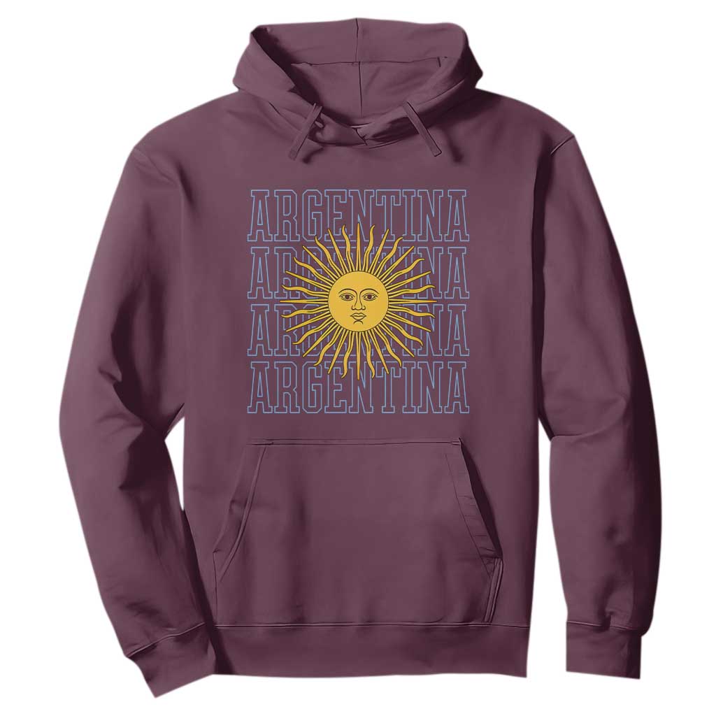 Sol de Mayo Argentina Flag Argentinian Sun Hoodie TS14 Maroon Print Your Wear