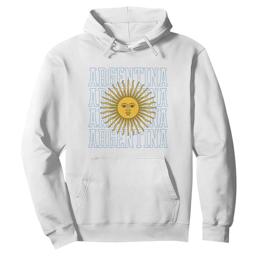Sol de Mayo Argentina Flag Argentinian Sun Hoodie TS14 White Print Your Wear