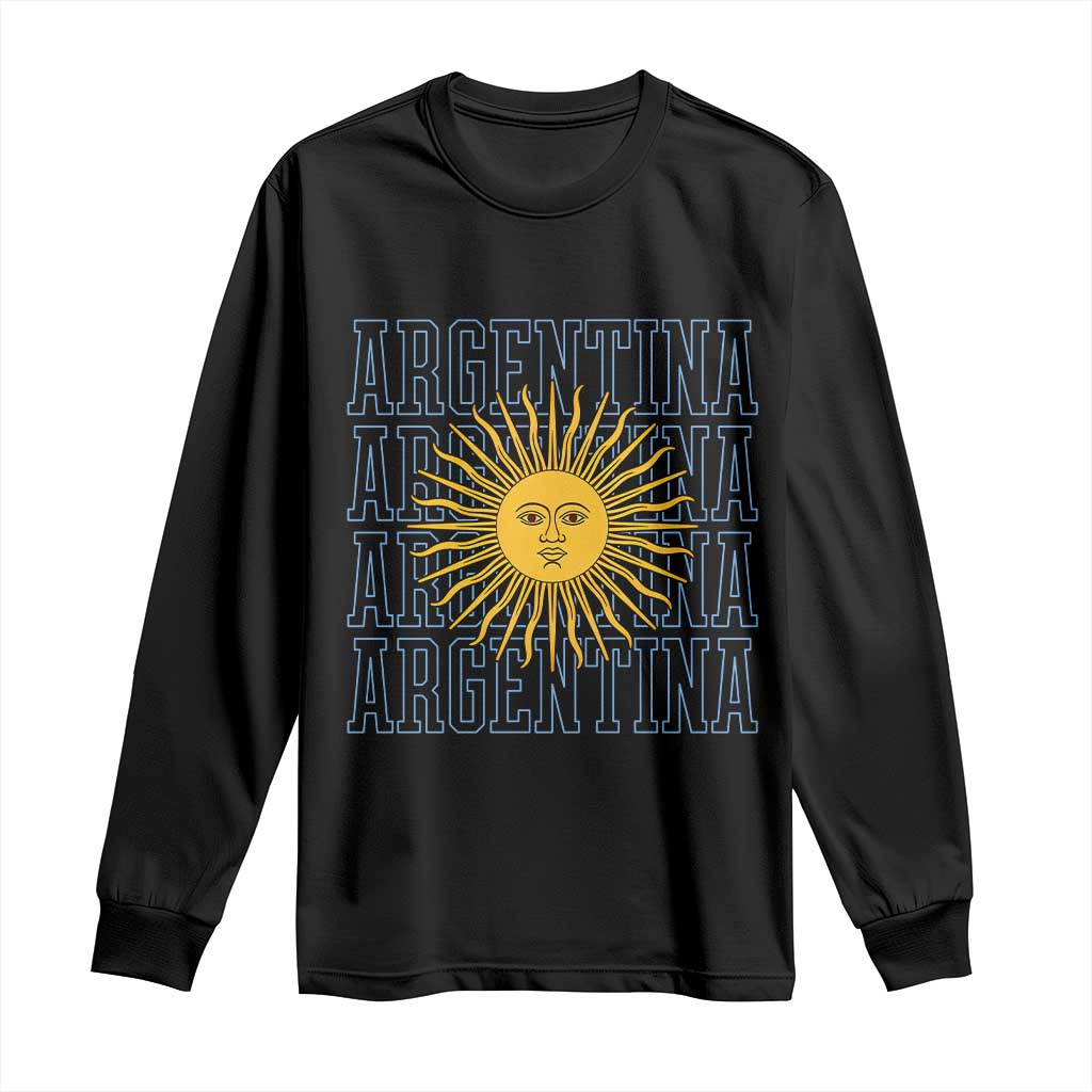 Sol de Mayo Argentina Flag Argentinian Sun Long Sleeve Shirt TS14 Black Print Your Wear