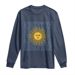 Sol de Mayo Argentina Flag Argentinian Sun Long Sleeve Shirt TS14 Navy Print Your Wear