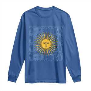 Sol de Mayo Argentina Flag Argentinian Sun Long Sleeve Shirt TS14 Royal Blue Print Your Wear