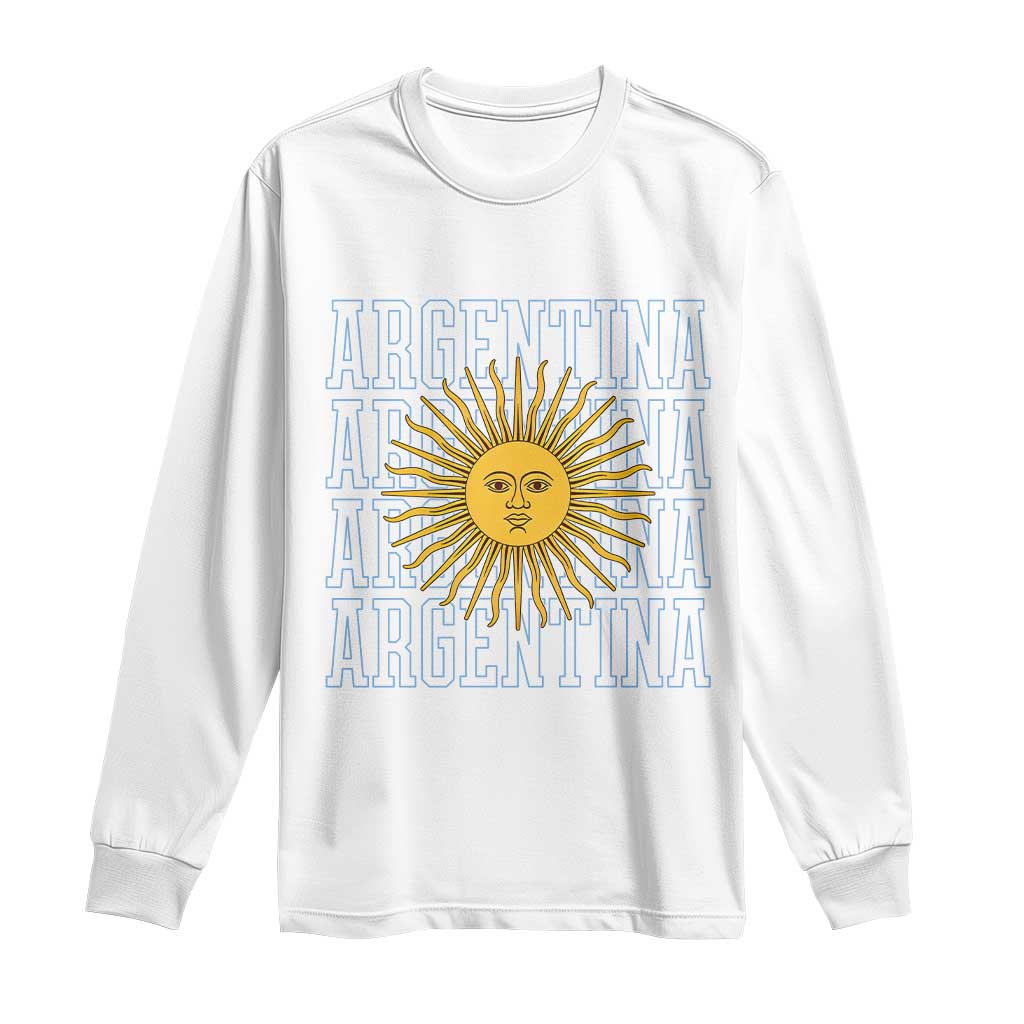 Sol de Mayo Argentina Flag Argentinian Sun Long Sleeve Shirt TS14 White Print Your Wear