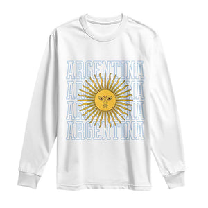 Sol de Mayo Argentina Flag Argentinian Sun Long Sleeve Shirt TS14 White Print Your Wear