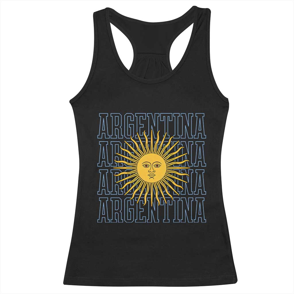 Sol de Mayo Argentina Flag Argentinian Sun Racerback Tank Top TS14 Black Print Your Wear