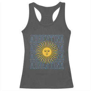 Sol de Mayo Argentina Flag Argentinian Sun Racerback Tank Top TS14 Dark Heather Print Your Wear