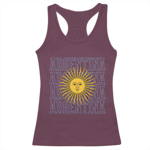 Sol de Mayo Argentina Flag Argentinian Sun Racerback Tank Top TS14 Maroon Print Your Wear