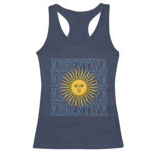 Sol de Mayo Argentina Flag Argentinian Sun Racerback Tank Top TS14 Navy Print Your Wear