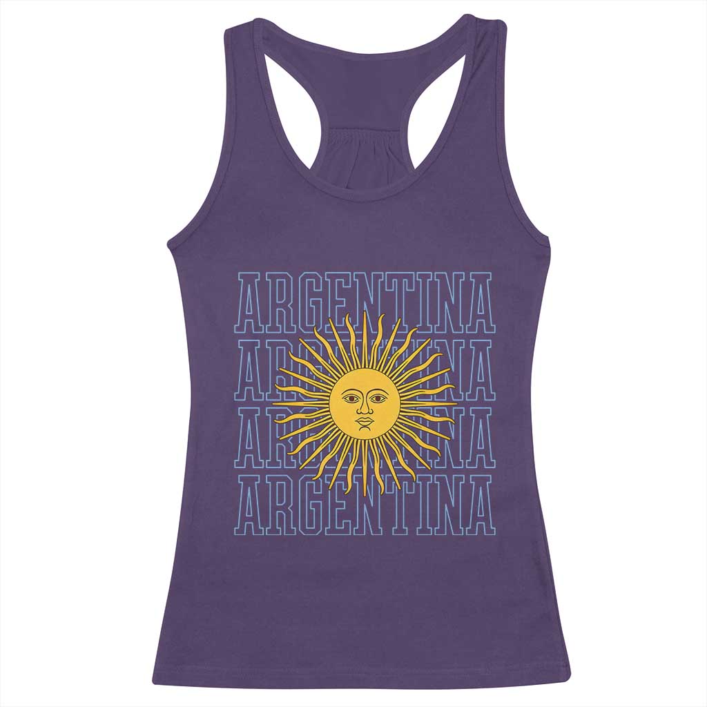 Sol de Mayo Argentina Flag Argentinian Sun Racerback Tank Top TS14 Purple Print Your Wear