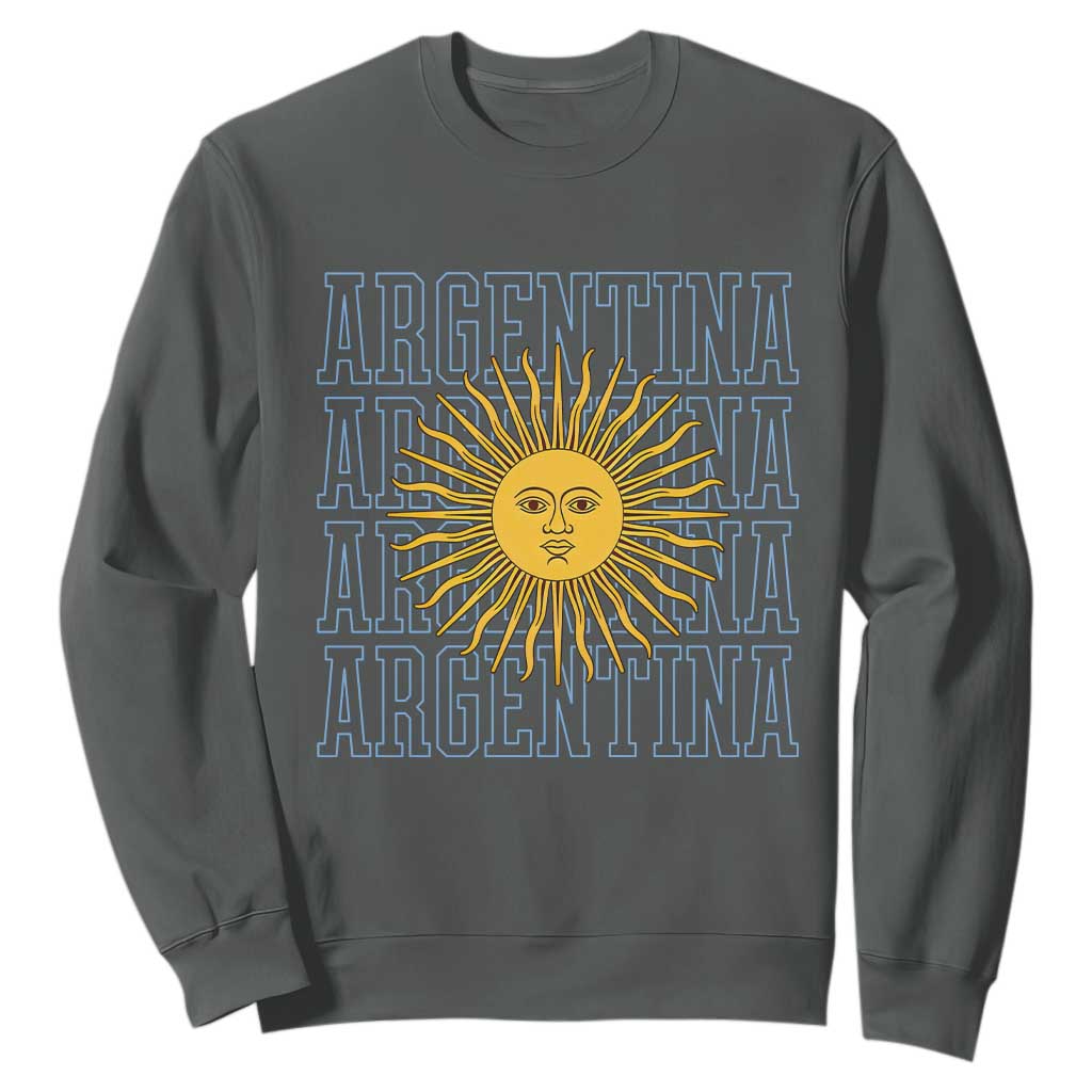 Sol de Mayo Argentina Flag Argentinian Sun Sweatshirt TS14 Dark Heather Print Your Wear