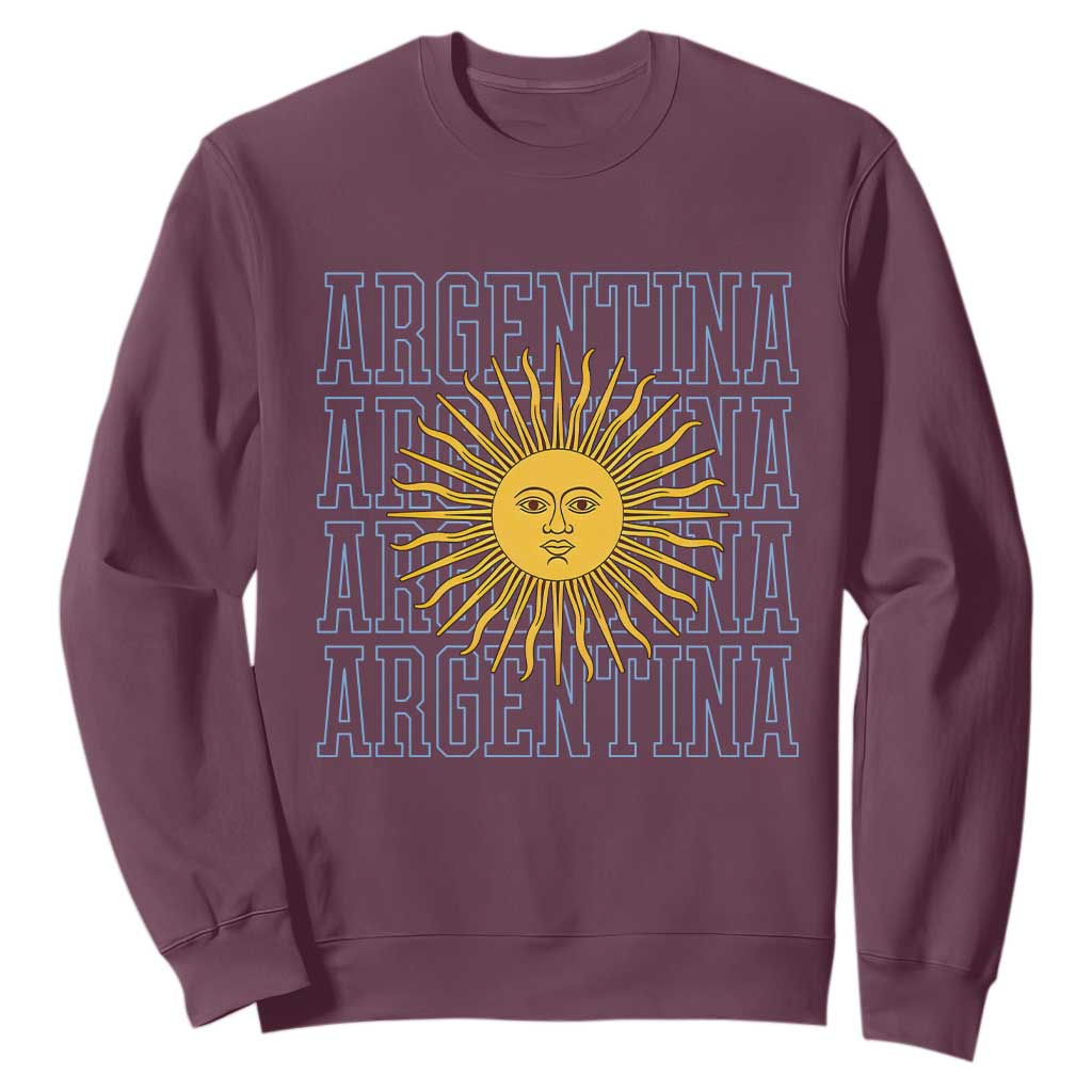 Sol de Mayo Argentina Flag Argentinian Sun Sweatshirt TS14 Maroon Print Your Wear