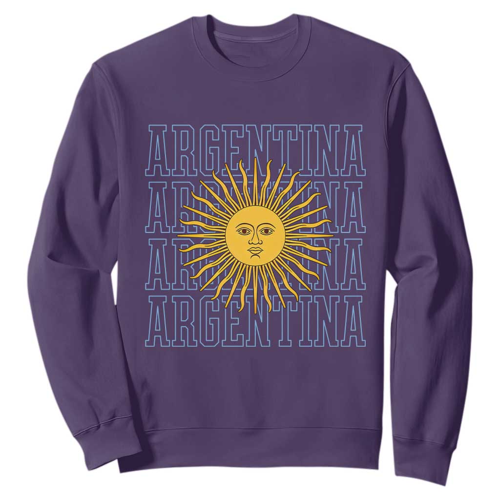 Sol de Mayo Argentina Flag Argentinian Sun Sweatshirt TS14 Purple Print Your Wear