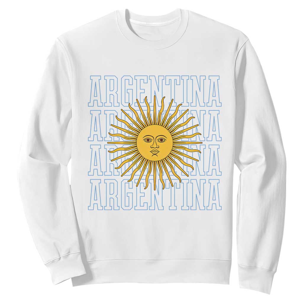 Sol de Mayo Argentina Flag Argentinian Sun Sweatshirt TS14 White Print Your Wear