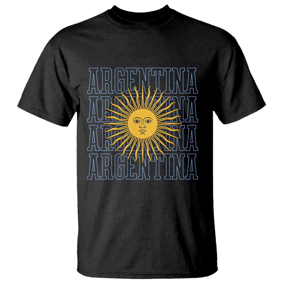 Sol de Mayo Argentina Flag Argentinian Sun T Shirt TS14 Black Print Your Wear