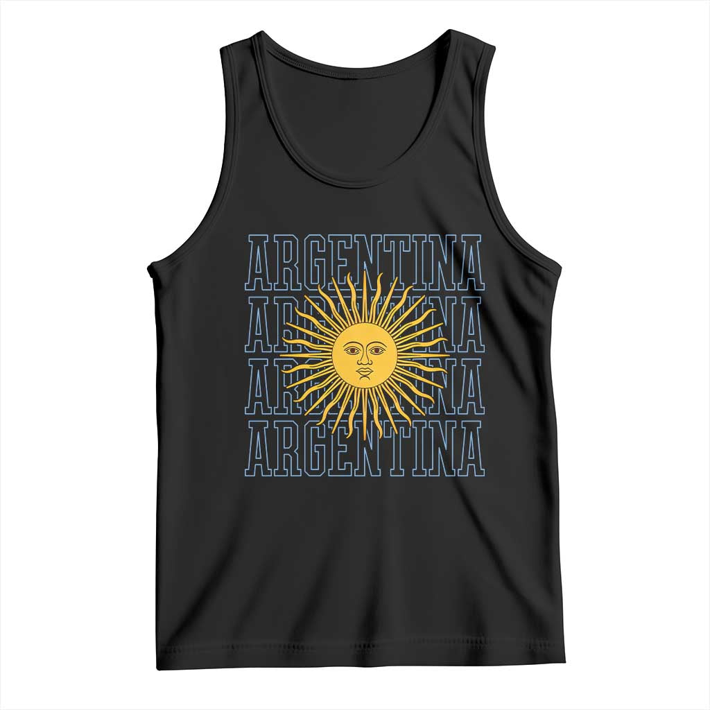 Sol de Mayo Argentina Flag Argentinian Sun Tank Top TS14 Black Print Your Wear