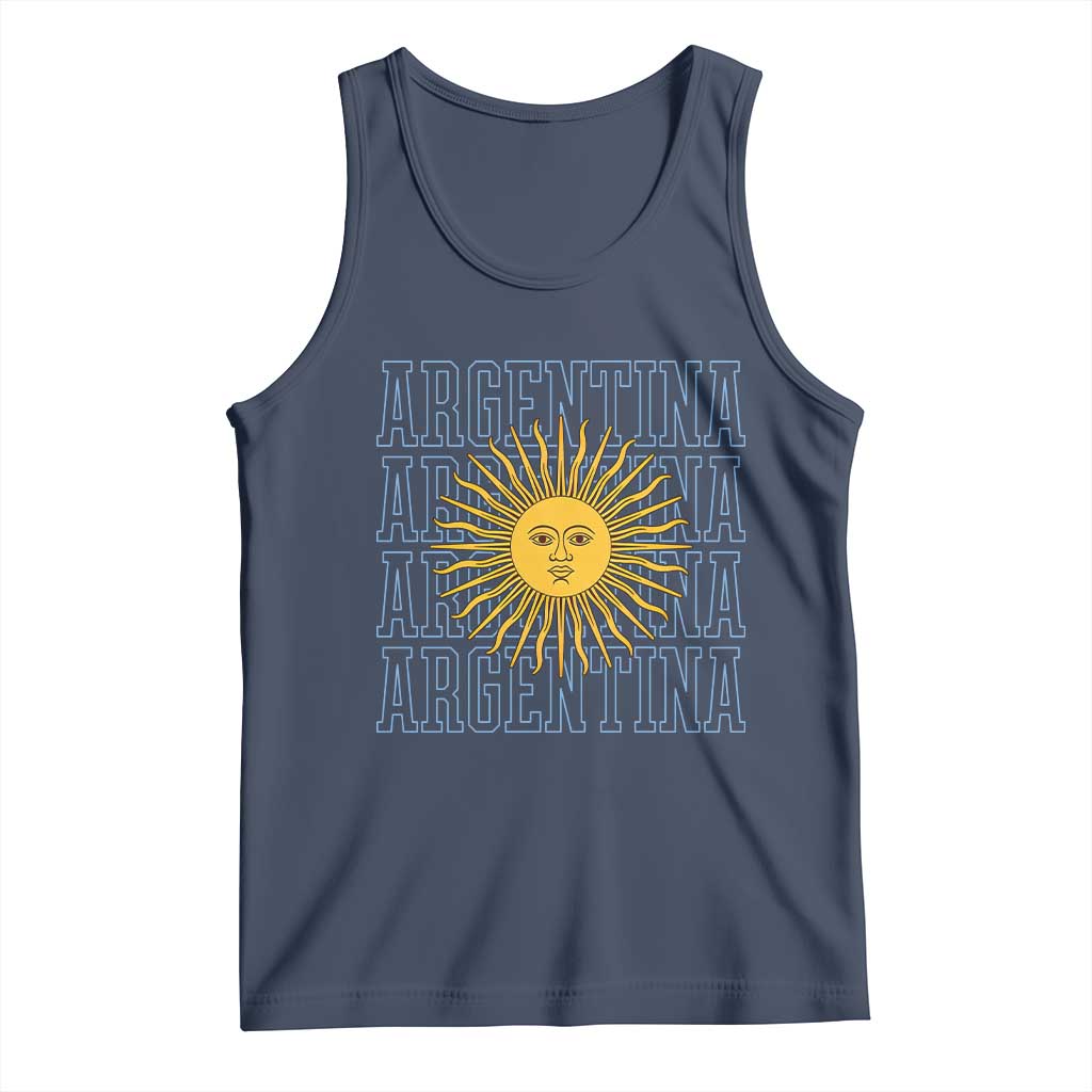 Sol de Mayo Argentina Flag Argentinian Sun Tank Top TS14 Navy Print Your Wear