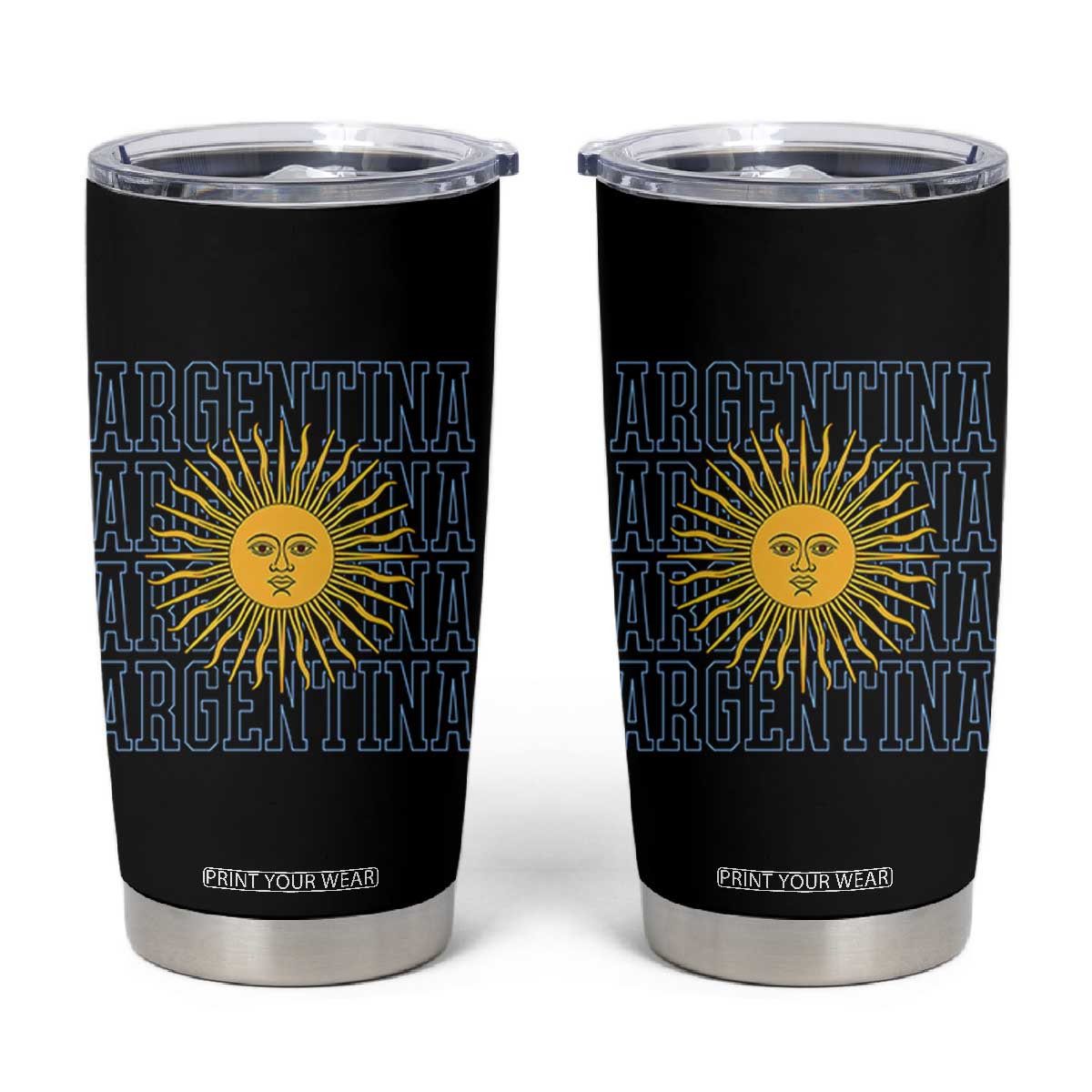 Sol de Mayo Argentina Flag Argentinian Sun Tumbler Cup TS14 Black Print Your Wear