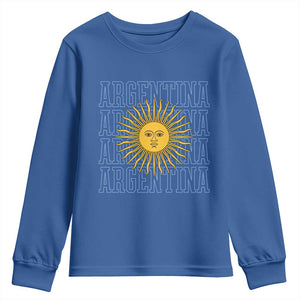 Sol de Mayo Argentina Flag Argentinian Sun Youth Sweatshirt TS14 Royal Blue Print Your Wear