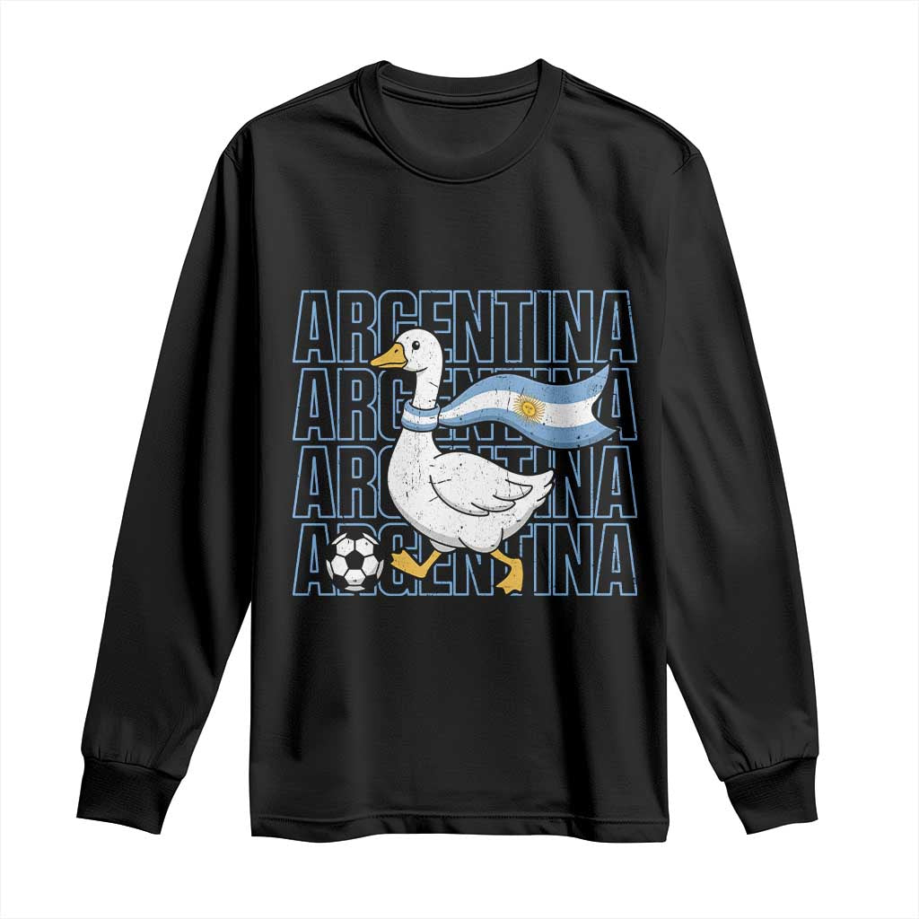 Argentina Soccer Football Long Sleeve Shirt Silly Goose Argentinian Flag Fan Supporter TS14 Black Print Your Wear