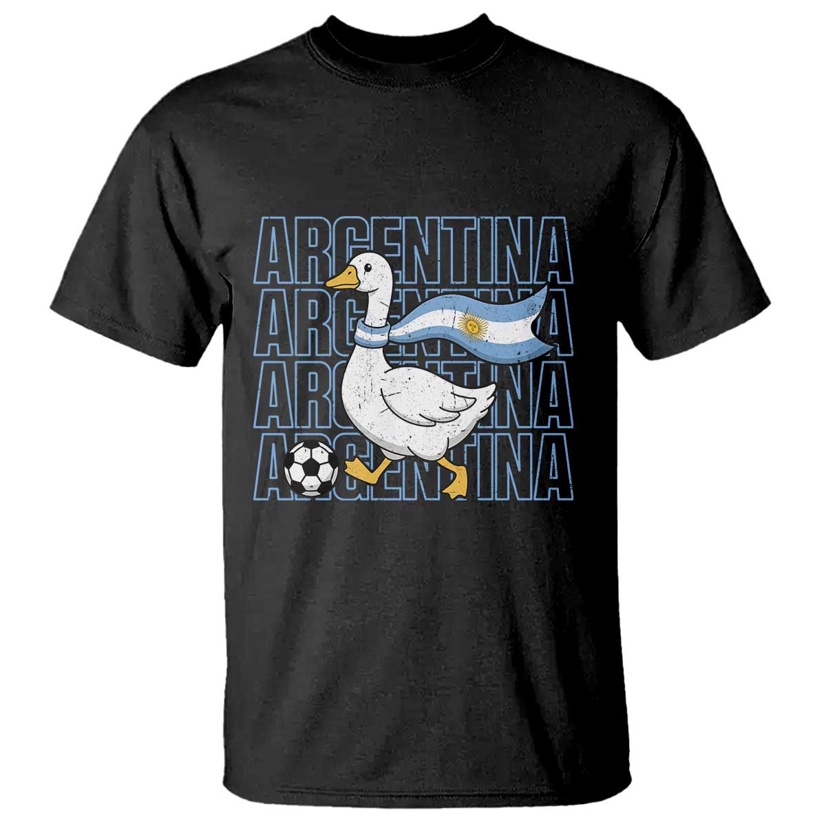 Argentina Soccer Football T Shirt Silly Goose Argentinian Flag Fan Supporter TS14 Black Print Your Wear