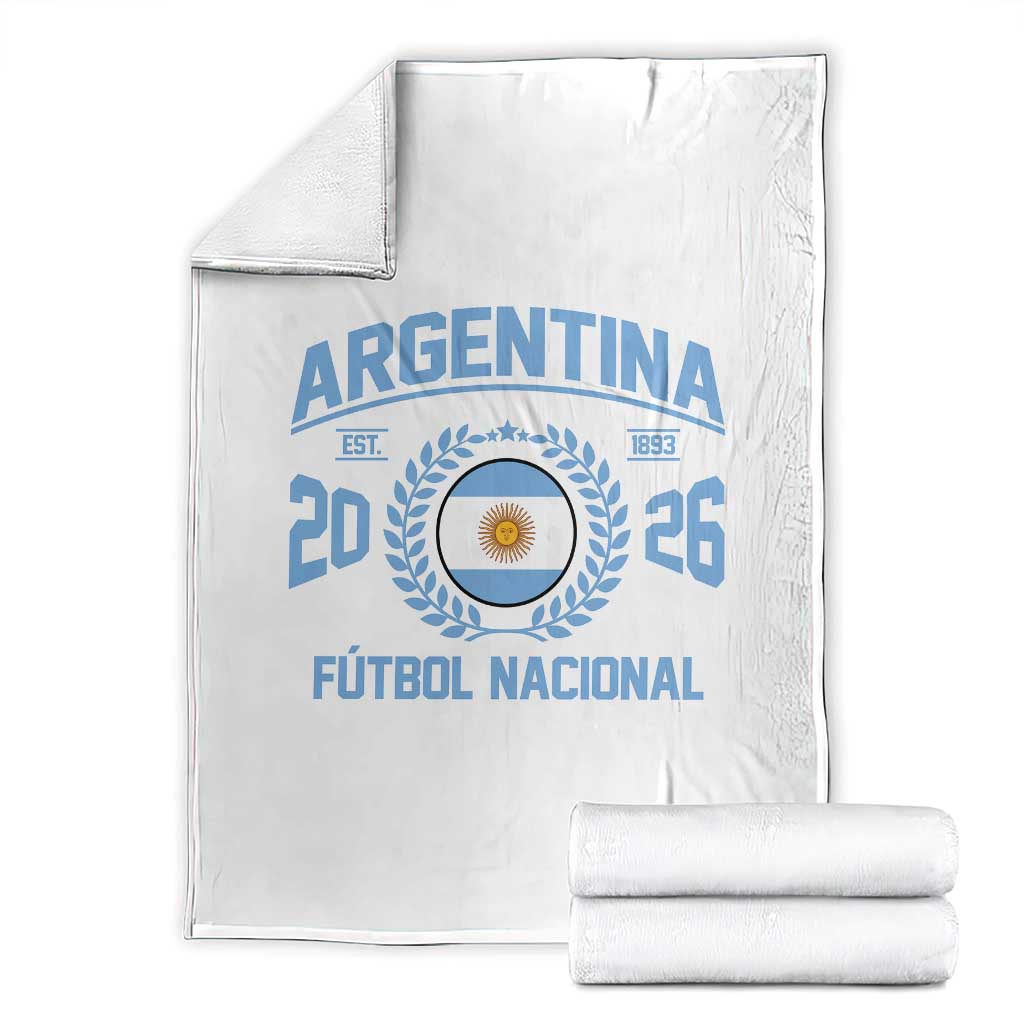 Argentina 2026 Soccer Football Fan Argentinian Flag Throw Blanket TS14 White Print Your Wear