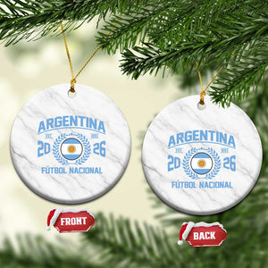 Argentina 2026 Soccer Football Fan Argentinian Flag Ceramic Ornament TS14 1pc White Marble Print Your Wear