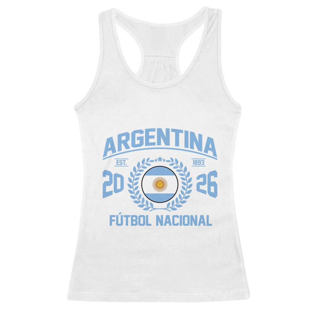 Argentina 2026 Soccer Football Fan Argentinian Flag Racerback Tank Top TS14 White Print Your Wear