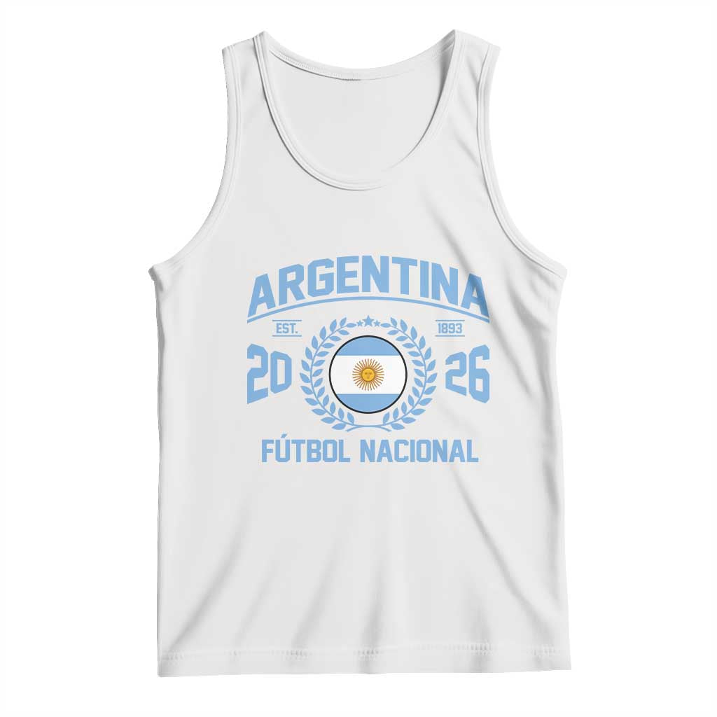 Argentina 2026 Soccer Football Fan Argentinian Flag Tank Top TS14 White Print Your Wear