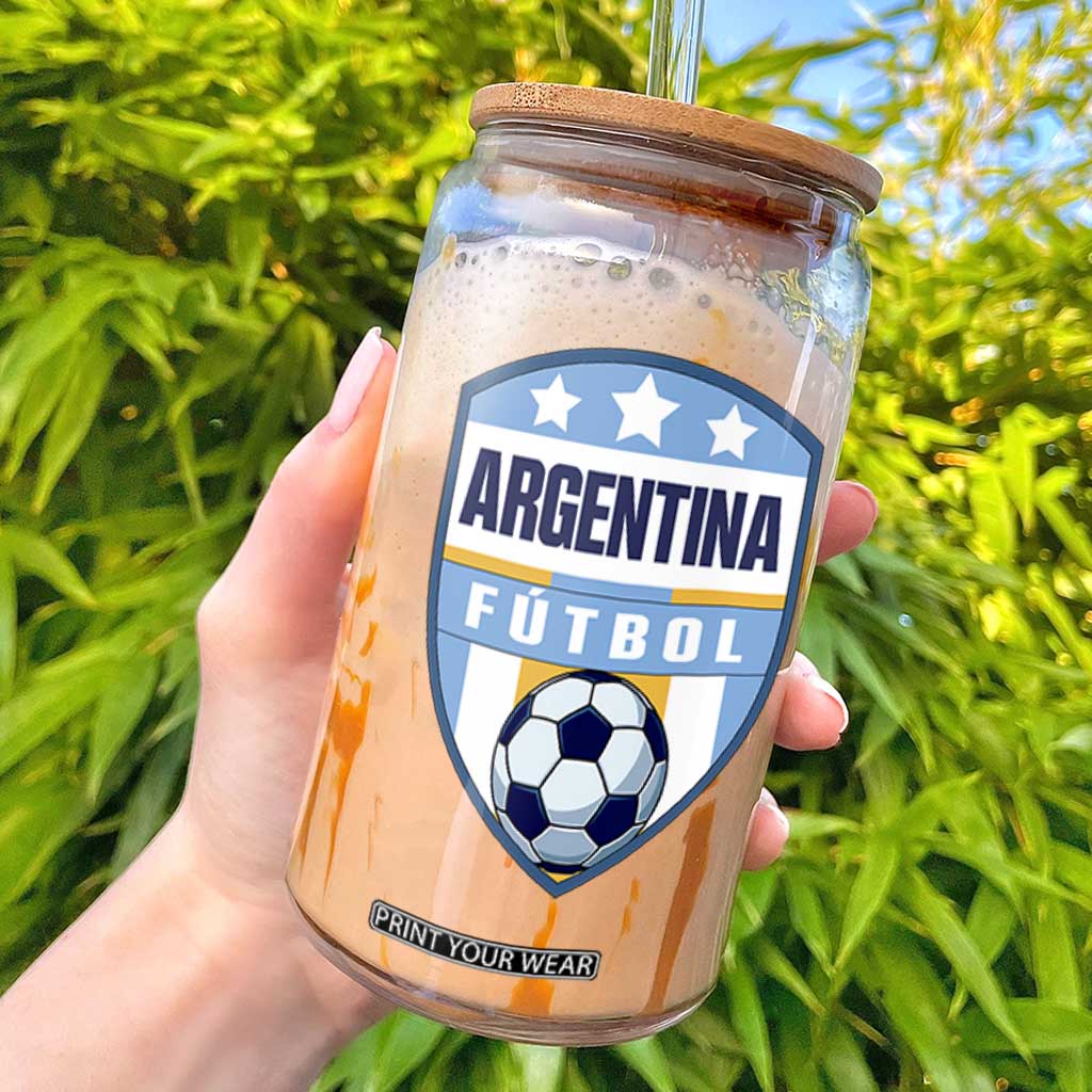 Argentina Soccer Football Glass Can Argentinian Football Game Day Supporter TS14 White Print Your Wear