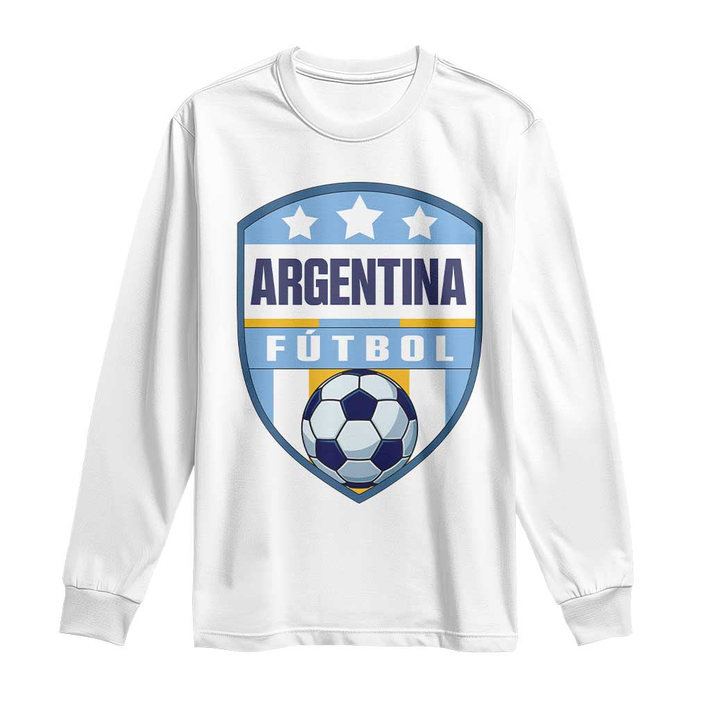 Argentina Soccer Football Long Sleeve Shirt Argentinian Football Game Day Supporter TS14 White Print Your Wear