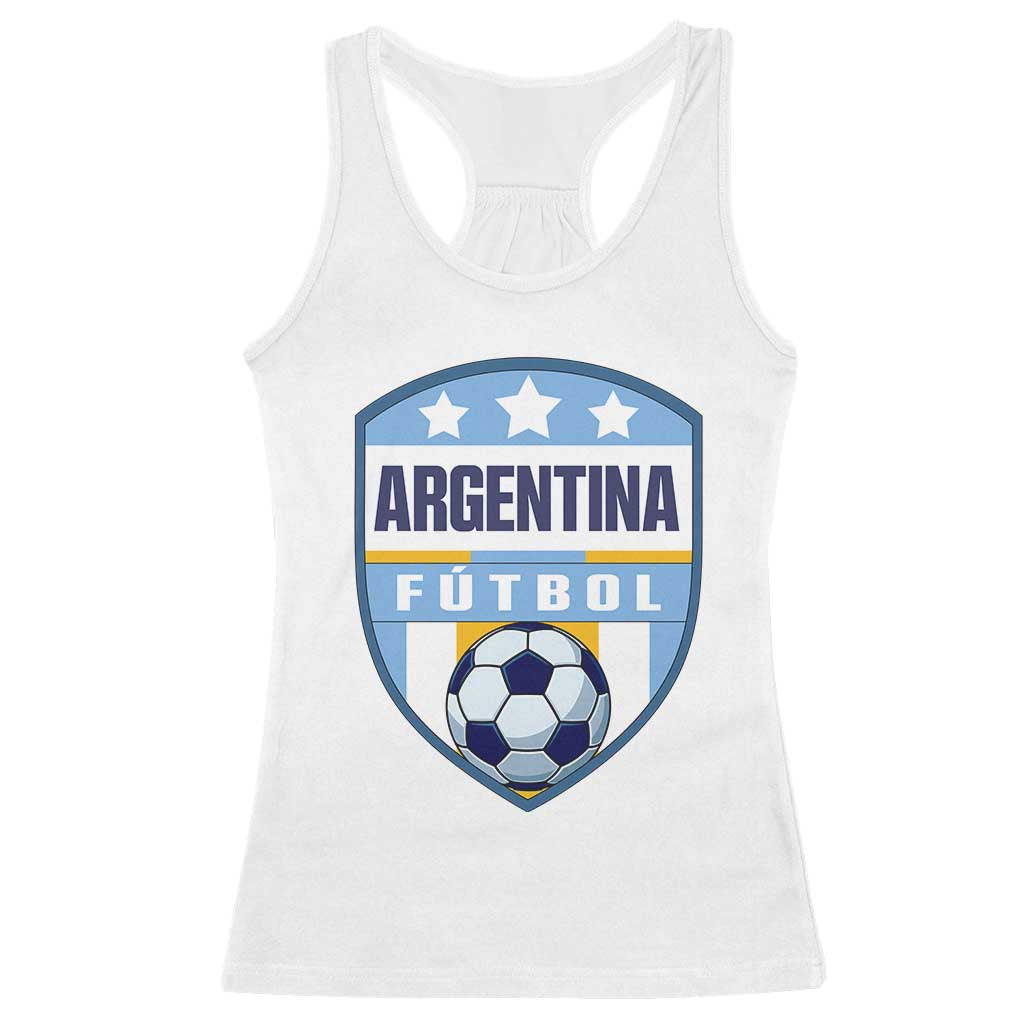 Argentina Soccer Football Racerback Tank Top Argentinian Football Game Day Supporter TS14 White Print Your Wear