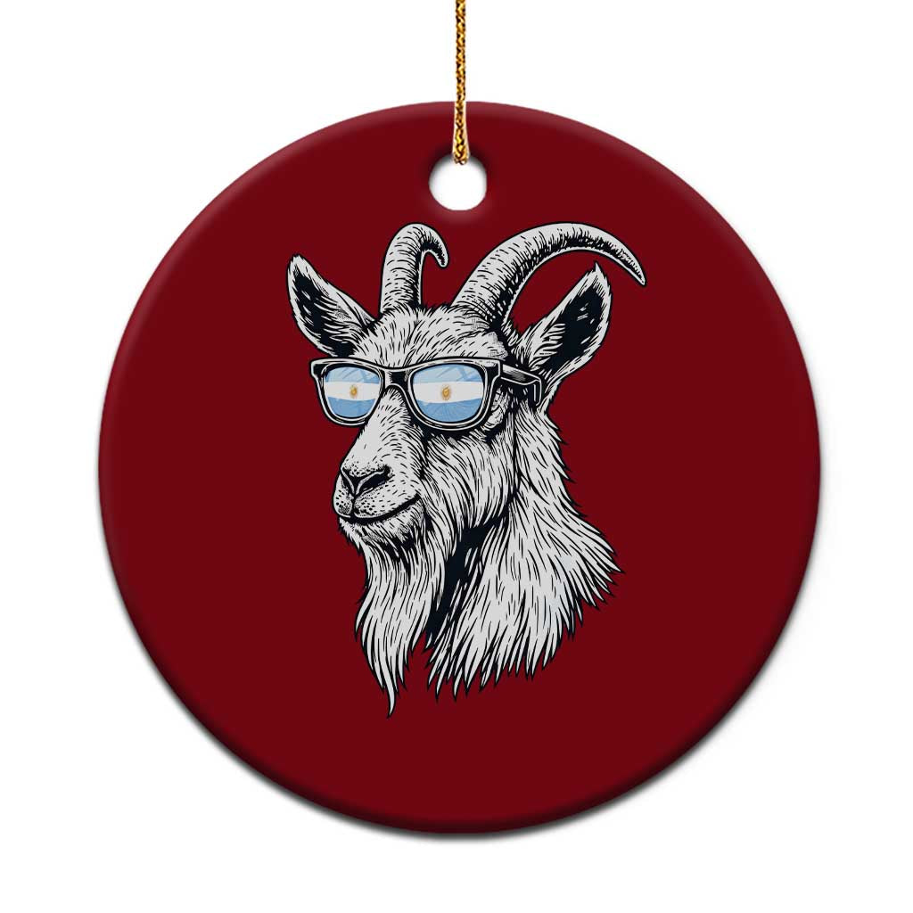Cool Goat With Sunglasses Argentinian Flag Ceramic Ornament Argentina Soccer Football Game Day Supporter TS14 1pc Red Print Your Wear