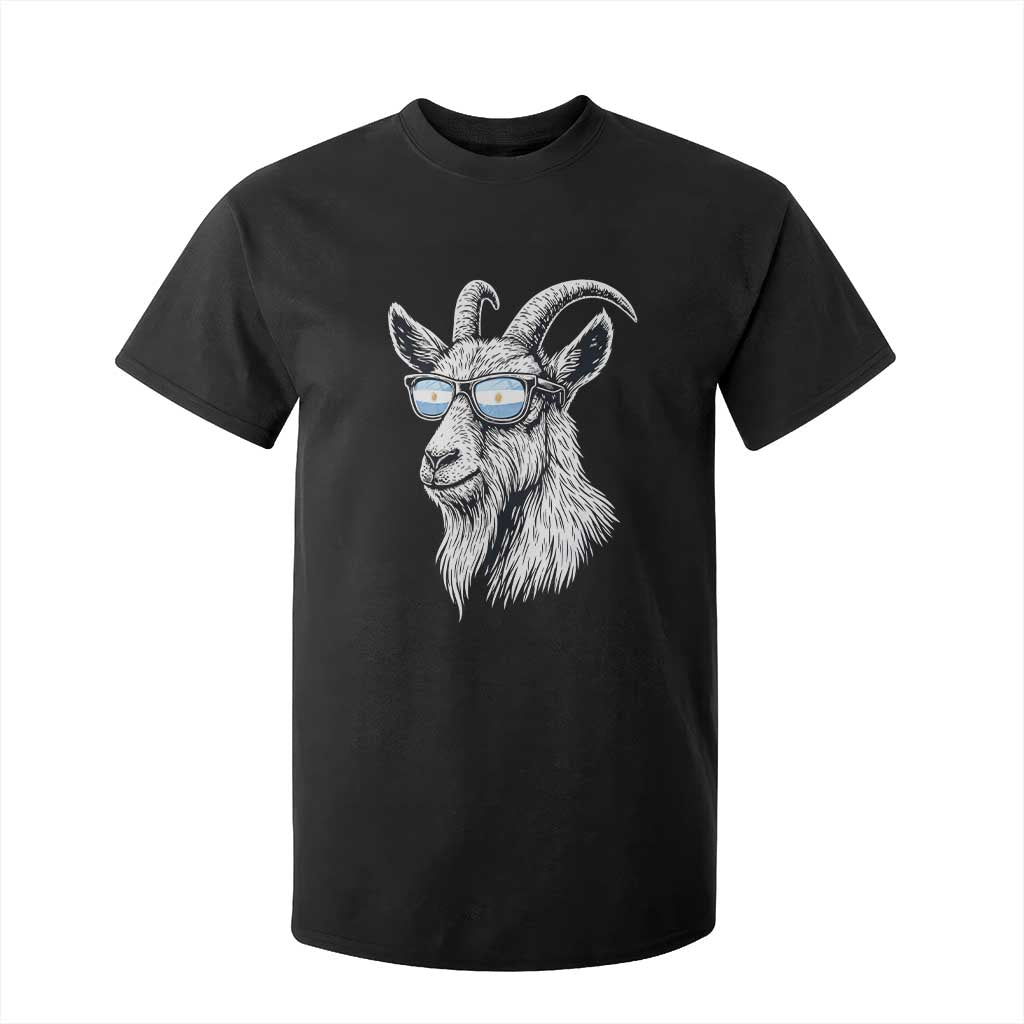 Cool Goat With Sunglasses Argentinian Flag T Shirt For Kid Argentina Soccer Football Game Day Supporter TS14 Black Print Your Wear