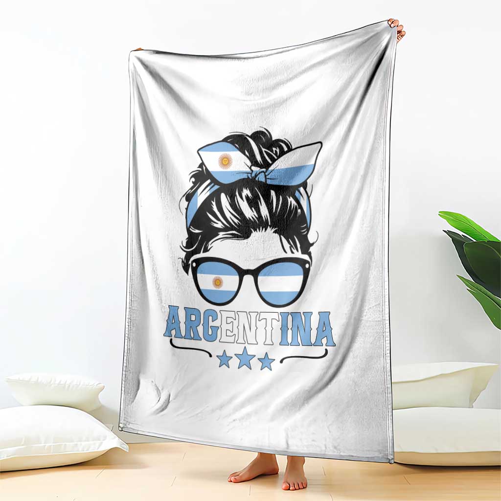 Argentina Messy Bun Proud Argentinian Flag Throw Blanket TS14 Print Your Wear