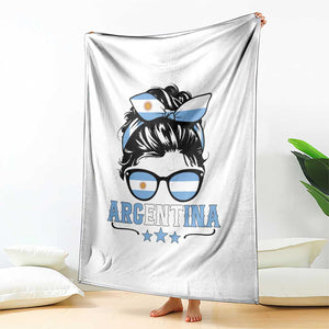 Argentina Messy Bun Proud Argentinian Flag Throw Blanket TS14 Print Your Wear