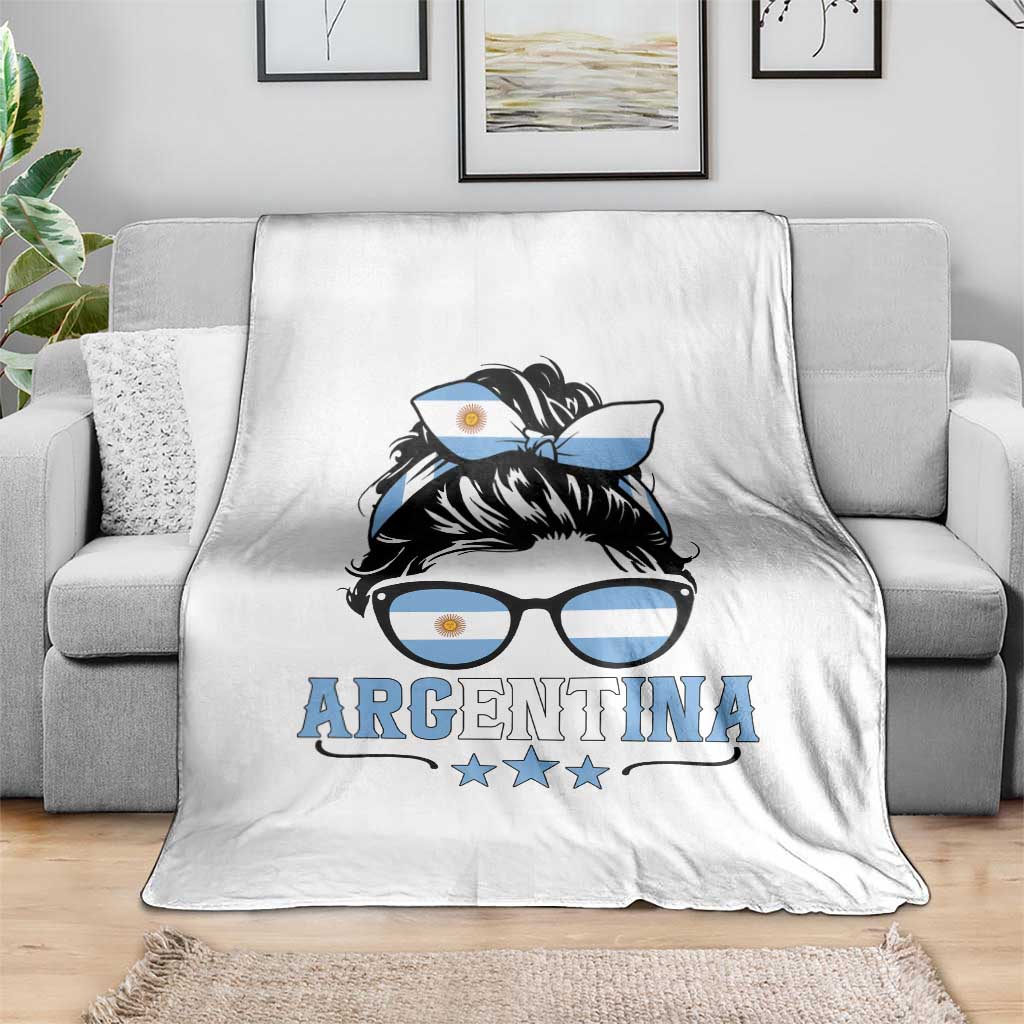 Argentina Messy Bun Proud Argentinian Flag Throw Blanket TS14 Print Your Wear