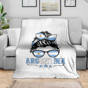 Argentina Messy Bun Proud Argentinian Flag Throw Blanket TS14 Print Your Wear