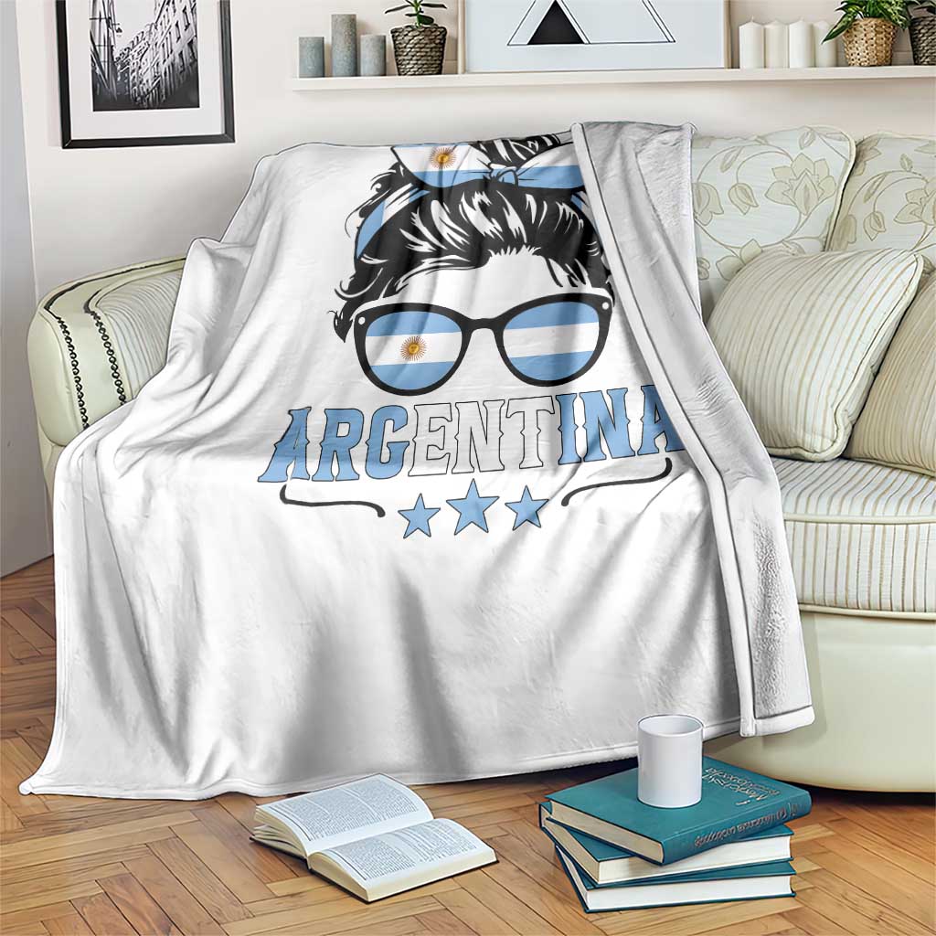 Argentina Messy Bun Proud Argentinian Flag Throw Blanket TS14 Print Your Wear