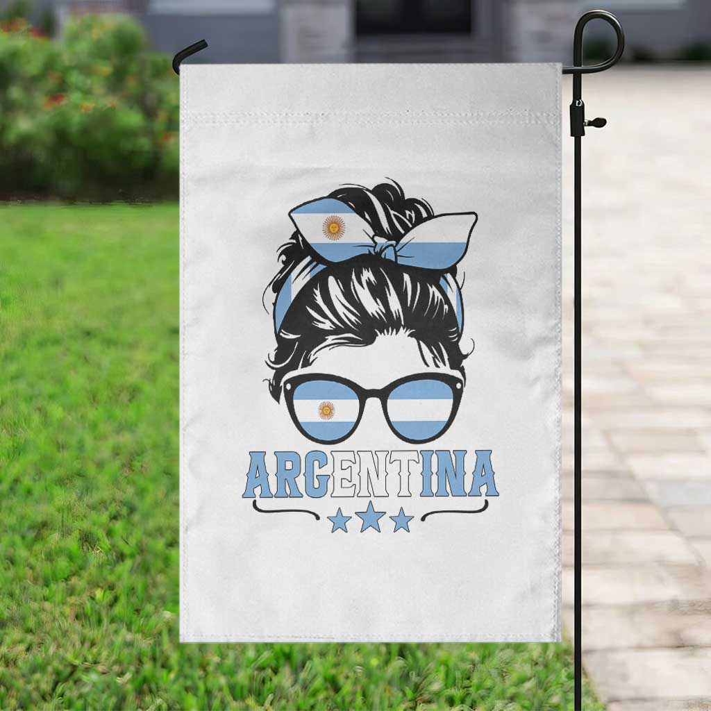 Argentina Messy Bun Proud Argentinian Flag Garden Flag TS14 Print Your Wear