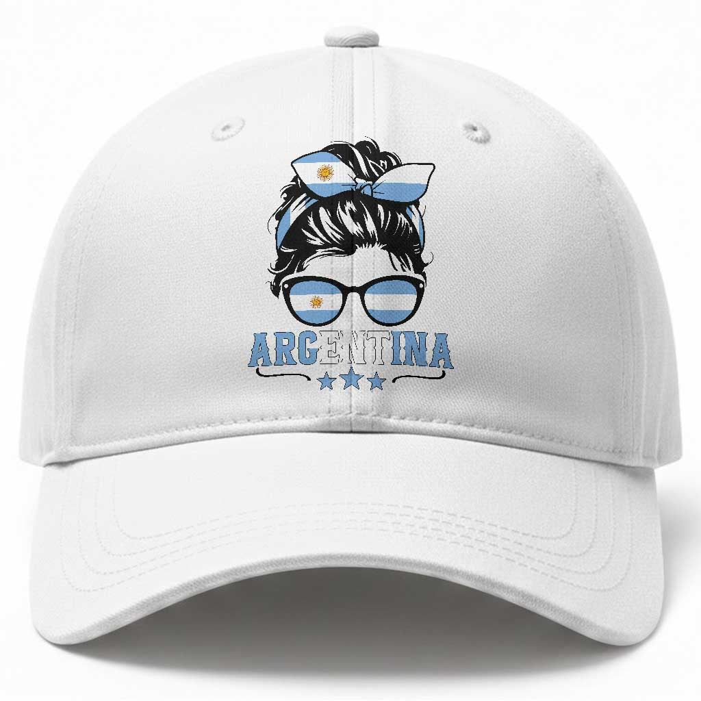 Argentina Messy Bun Proud Argentinian Flag Baseball Cap TS14 Print Your Wear