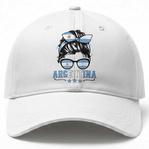 Argentina Messy Bun Proud Argentinian Flag Baseball Cap TS14 Print Your Wear