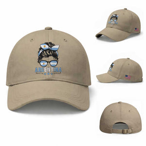 Argentina Messy Bun Proud Argentinian Flag Baseball Cap TS14 Baseball Cap Universal Fit Khaki Print Your Wear