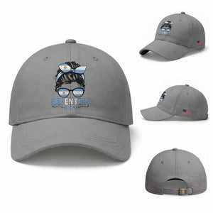Argentina Messy Bun Proud Argentinian Flag Baseball Cap TS14 Baseball Cap Universal Fit Sport Gray Print Your Wear
