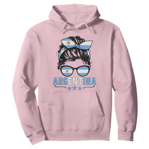 Argentina Messy Bun Proud Argentinian Flag Hoodie TS14 Light Pink Print Your Wear