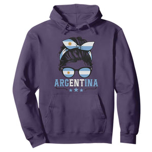 Argentina Messy Bun Proud Argentinian Flag Hoodie TS14 Purple Print Your Wear