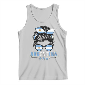 Argentina Messy Bun Proud Argentinian Flag Tank Top TS14 Ash Print Your Wear