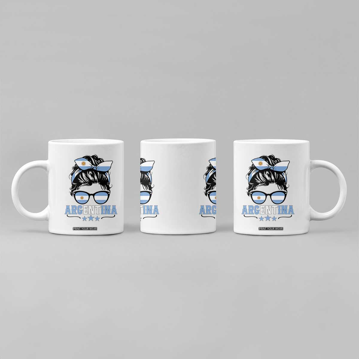 Argentina Messy Bun Proud Argentinian Flag Coffee Mug TS14 Print Your Wear