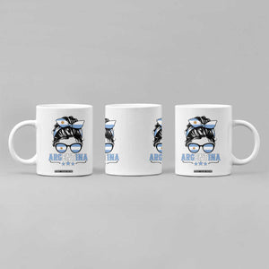 Argentina Messy Bun Proud Argentinian Flag Coffee Mug TS14 Print Your Wear