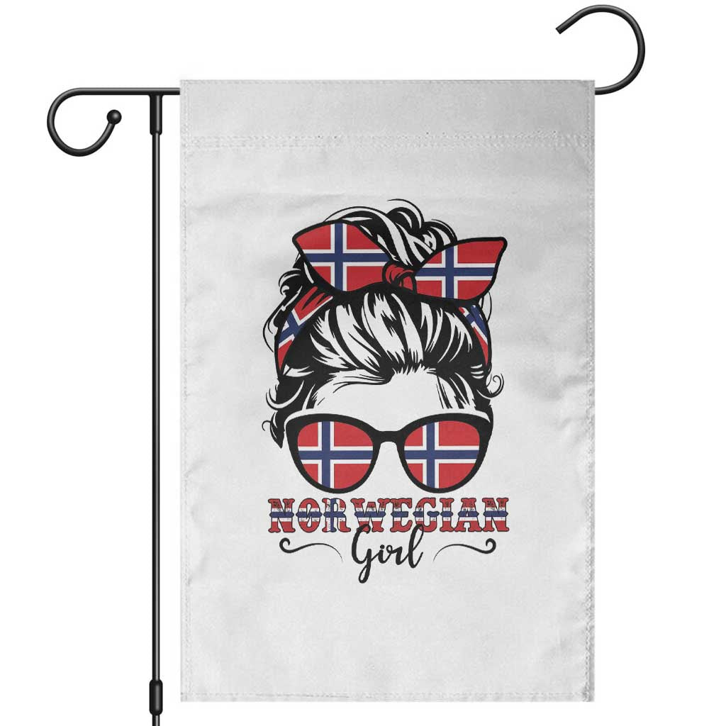 Norway Messy Bun Girl Norwegian Flag Garden Flag TS14 White Print Your Wear