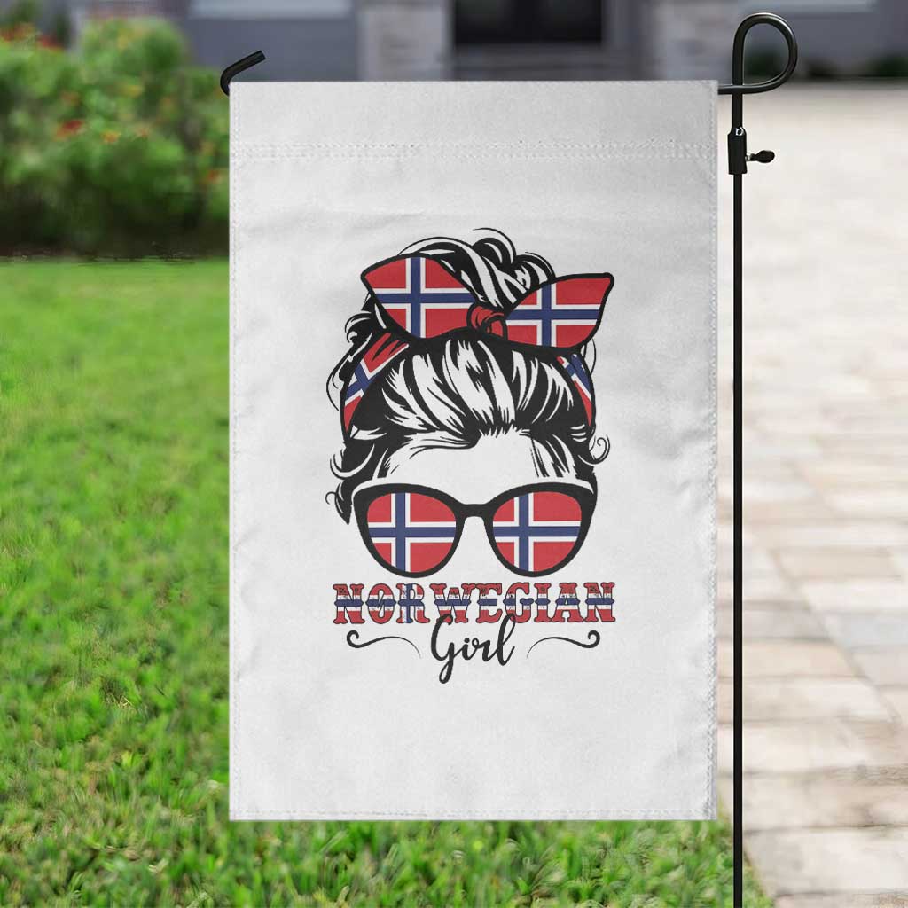 Norway Messy Bun Girl Norwegian Flag Garden Flag TS14 Print Your Wear